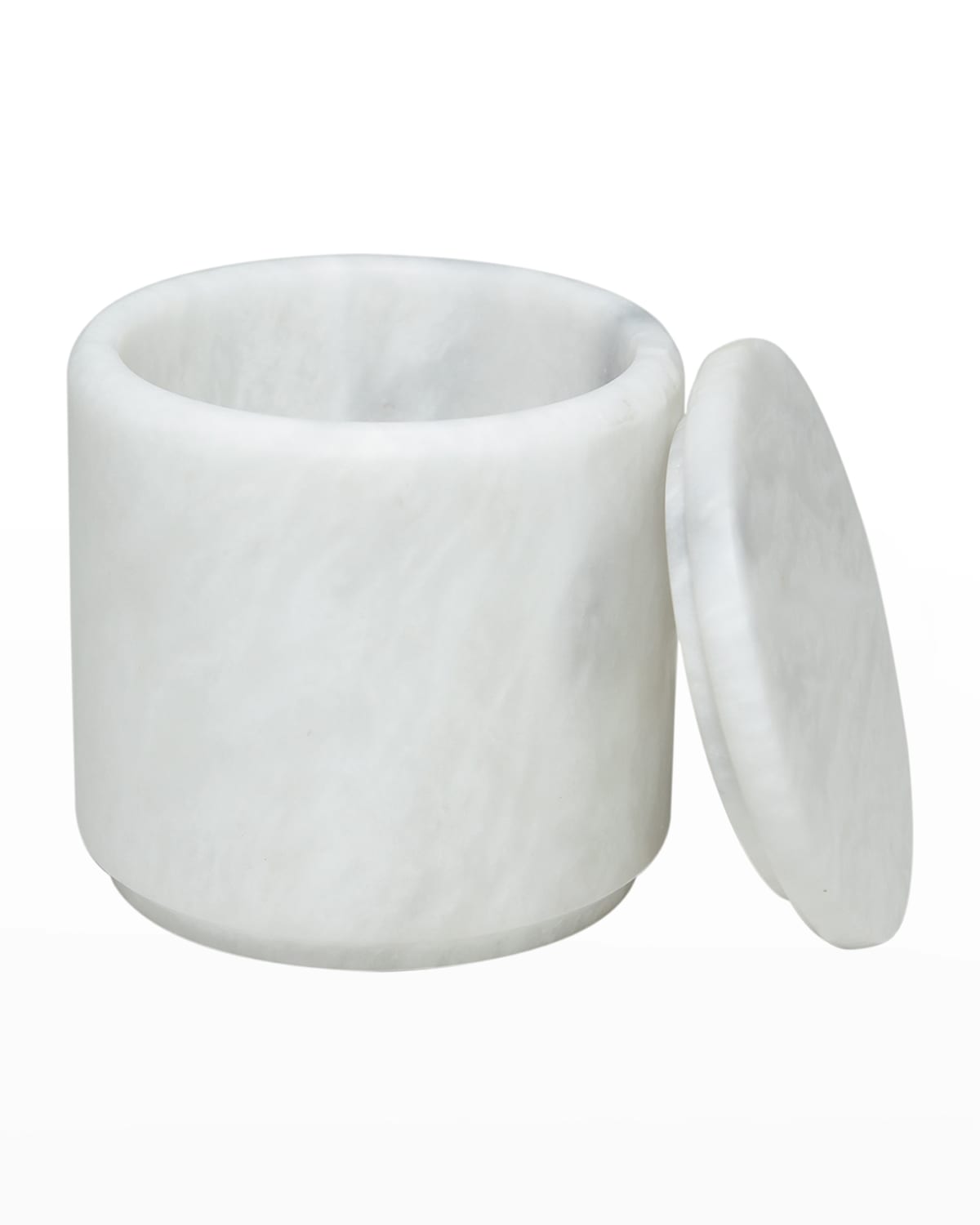 Marble Crafter Eris Collection Pearl White Marble Canister