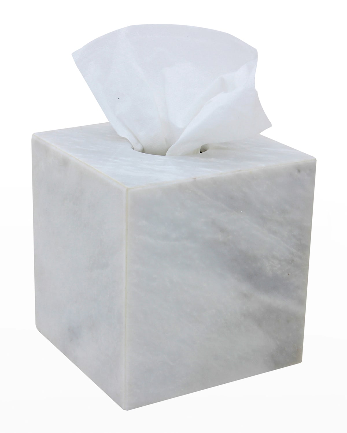 MARBLE CRAFTER ERIS COLLECTION PEARL WHITE MARBLE TISSUE BOX HOLDER 