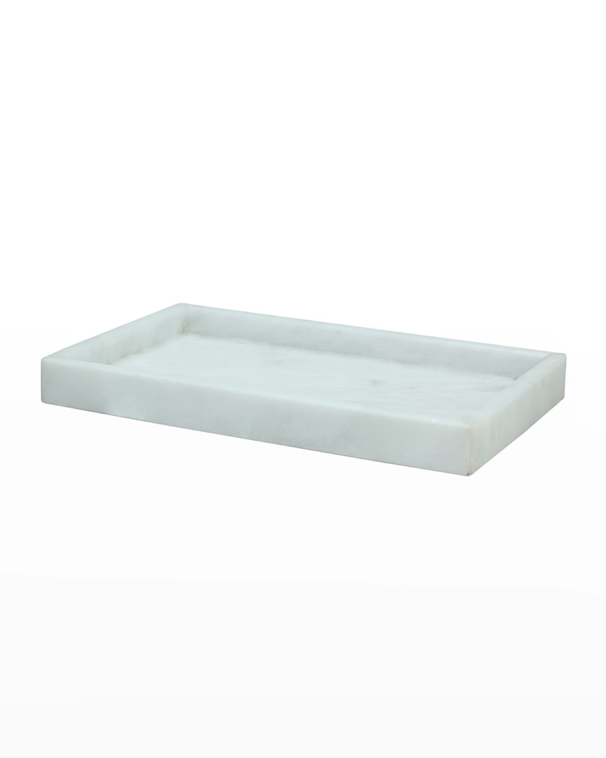 Marble Crafter Eris Collection Pearl White Marble Small Vanity Tray