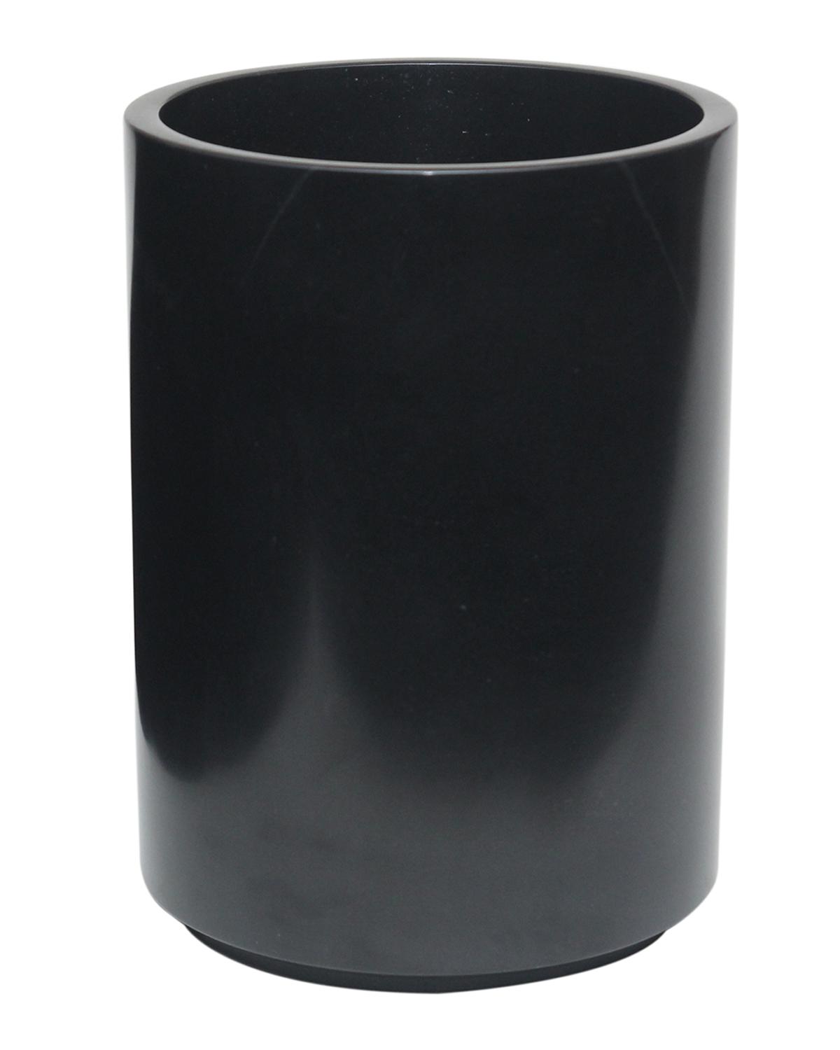 Marble Crafter Eris Collection Jet Black Wastebasket With Liner