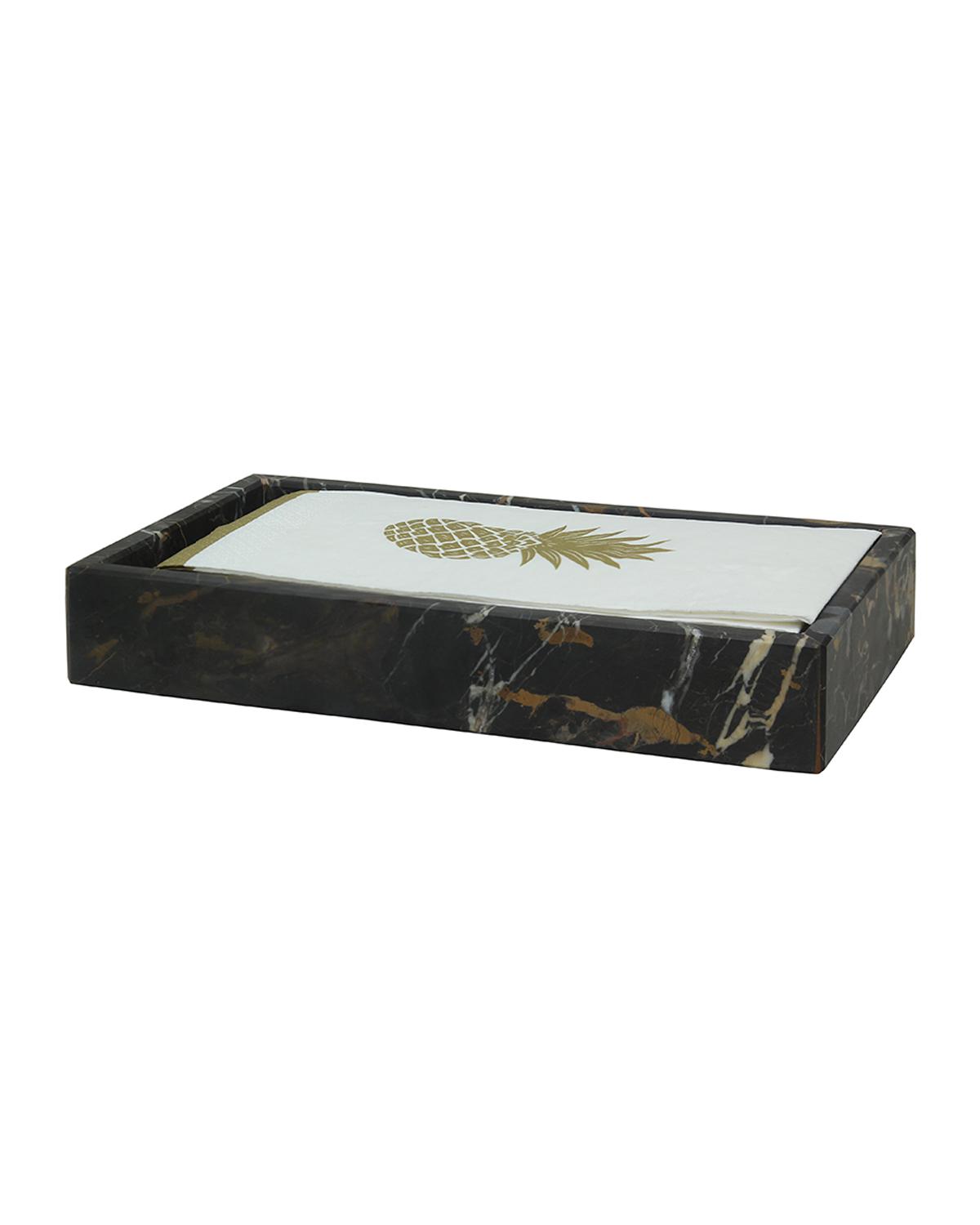Marble Crafter Eris Collection Guest Towel Tray In Black Gold