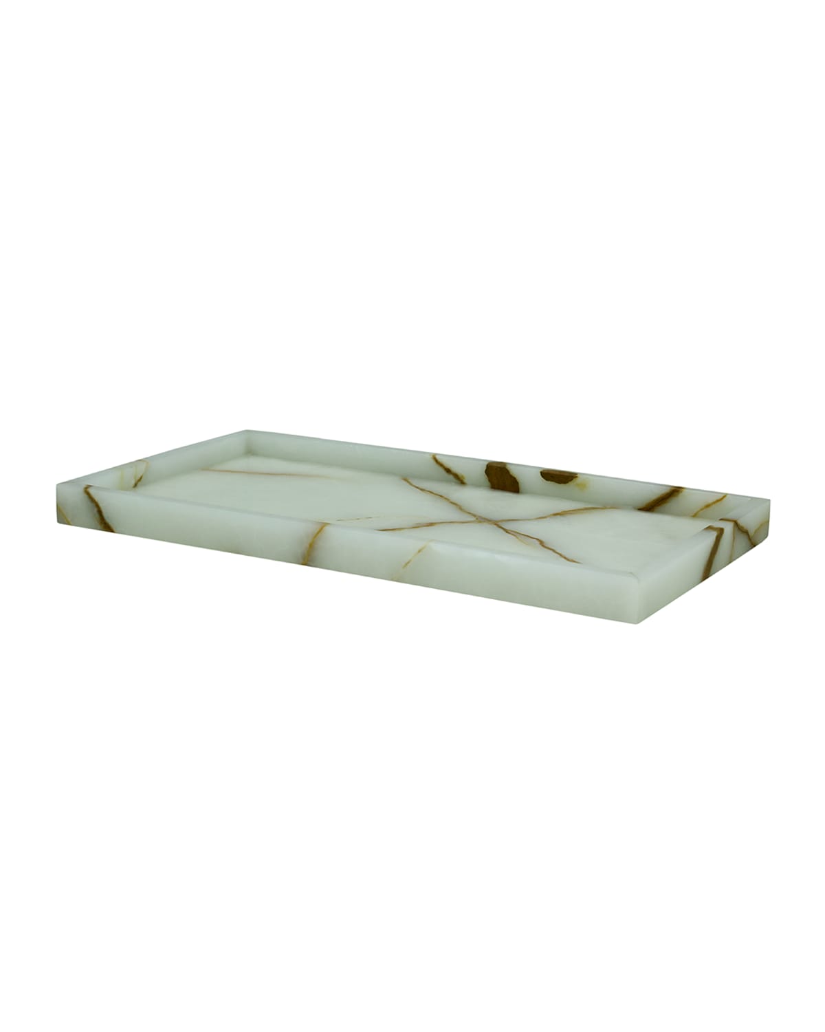 Marble Crafter Eris Collection Light Green Onyx Large Vanity Tray