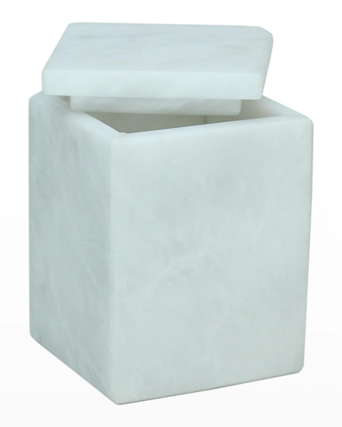 Marble Crafter Sinon Collection Canister In Pearl White