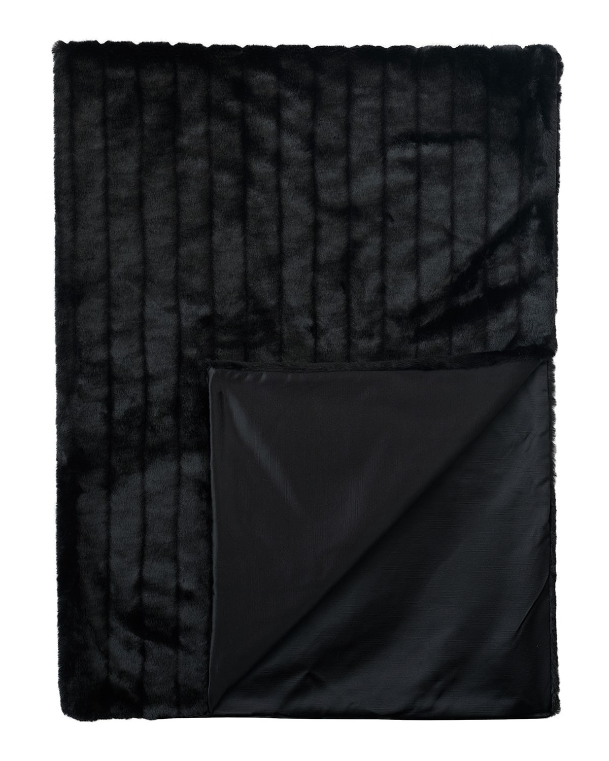 Shop Eastern Accents Park Avenue Faux-fur Throw Blanket In Black