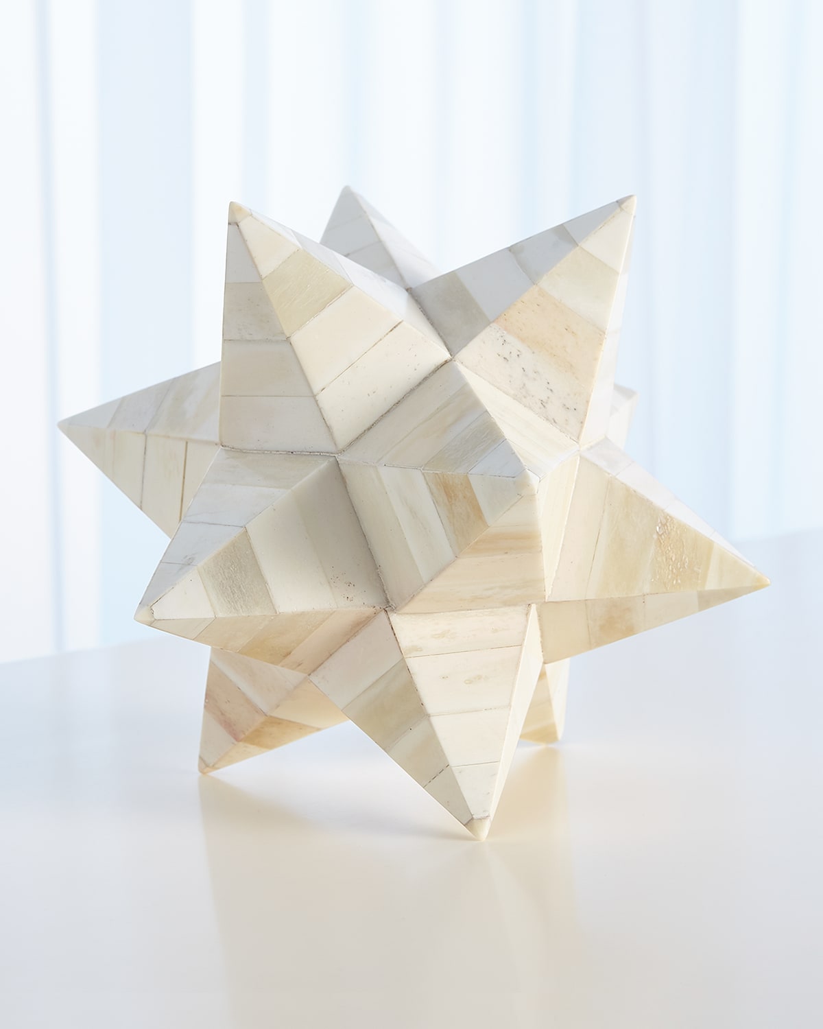 Global Views White Bone Stellated Dodecahedron In White