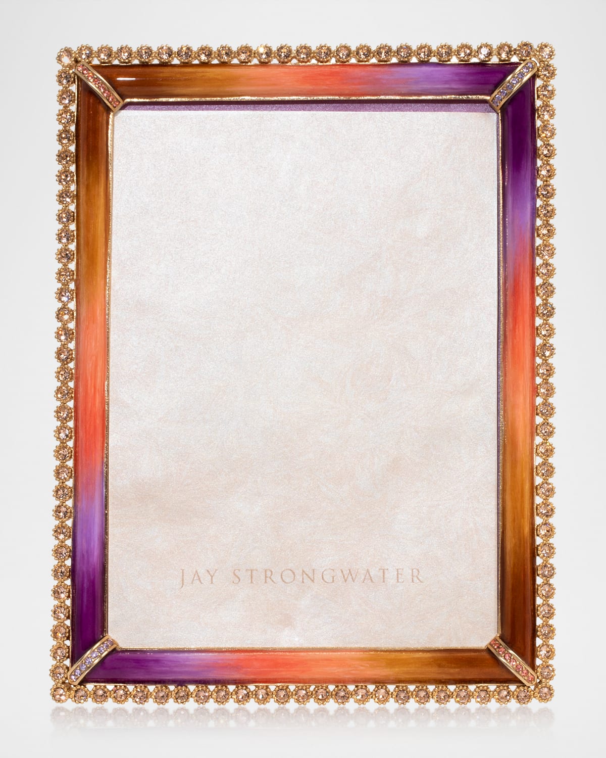 Jay Strongwater Stone Edge Picture Frame, 5" X 7" In Orange/purple