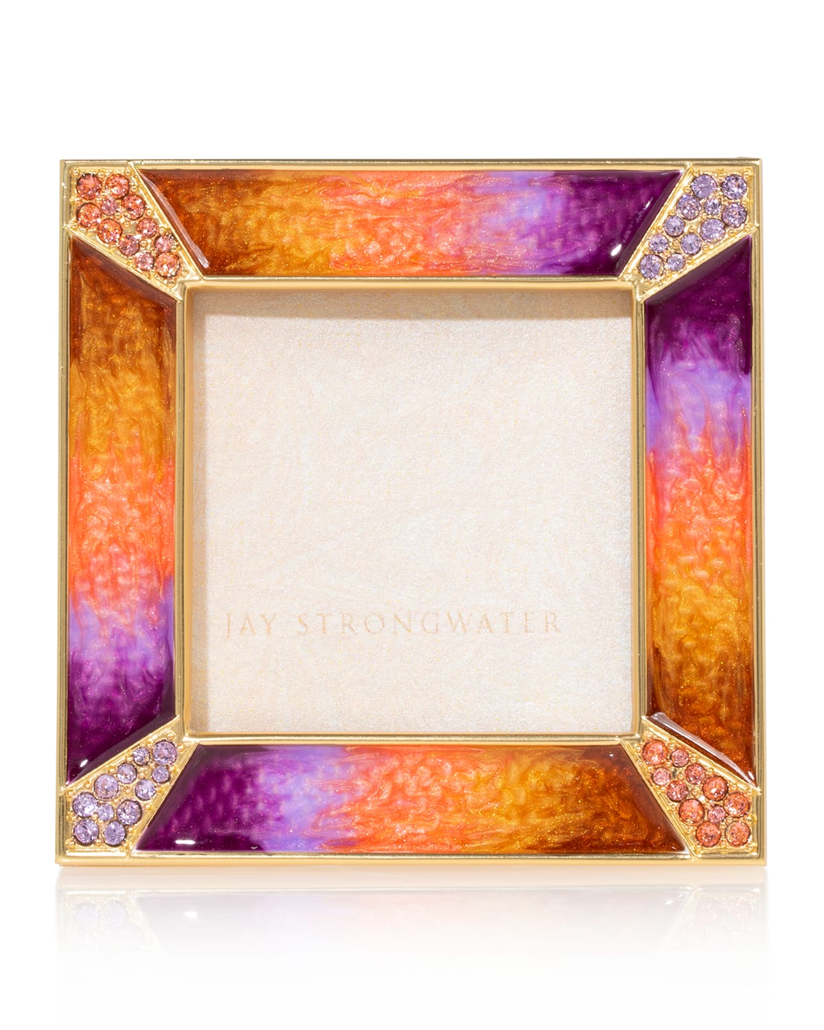 Jay Strongwater Pave Corner Picture Frame, 2" In Multi