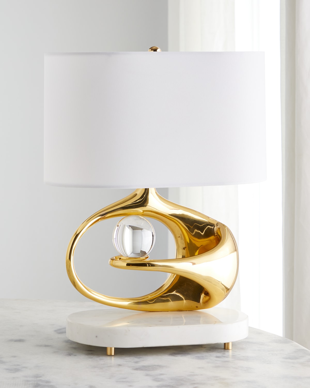 Shop Global Views Orbit Lamp In Gold