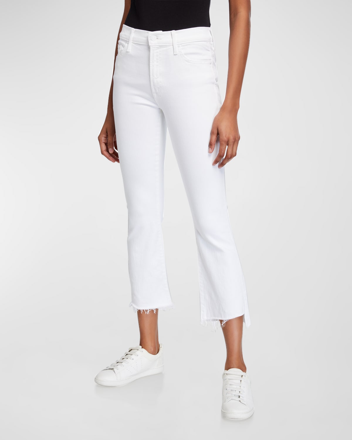 Mother Petites Lil Insider Mid Rise Crop Step Fray Jeans In Fairest Of Them All In Fairest Of Them All