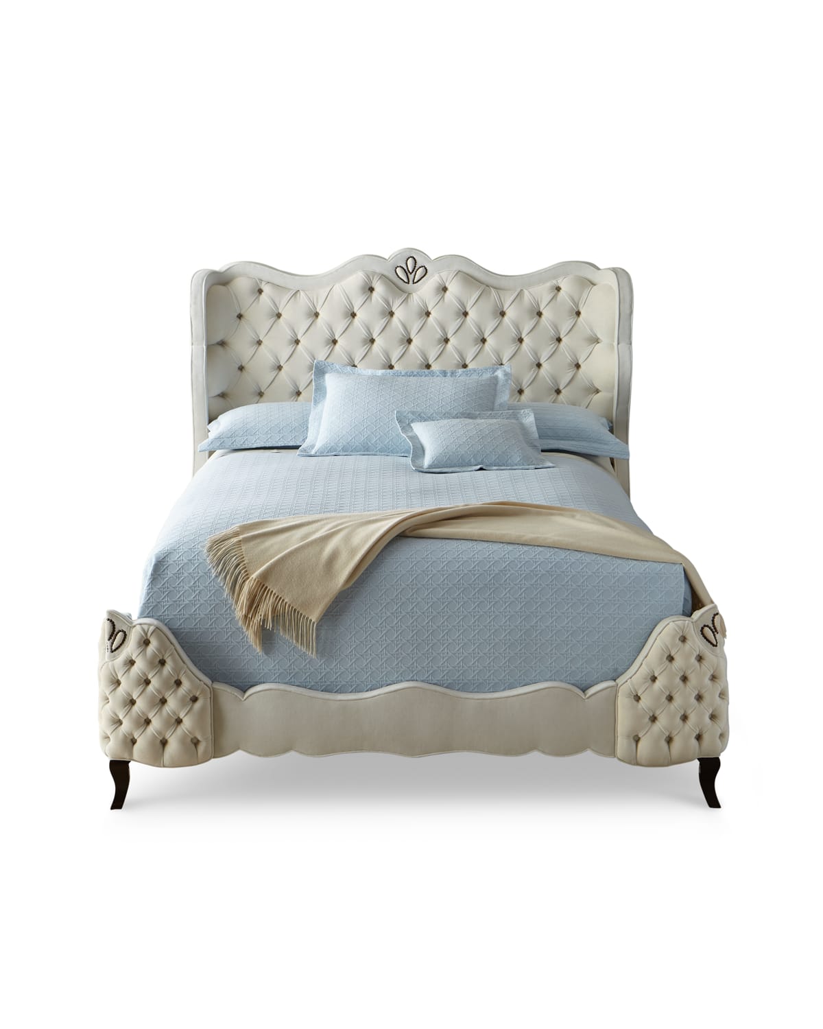 Haute House Angelica Tufted King Bed In Ivory