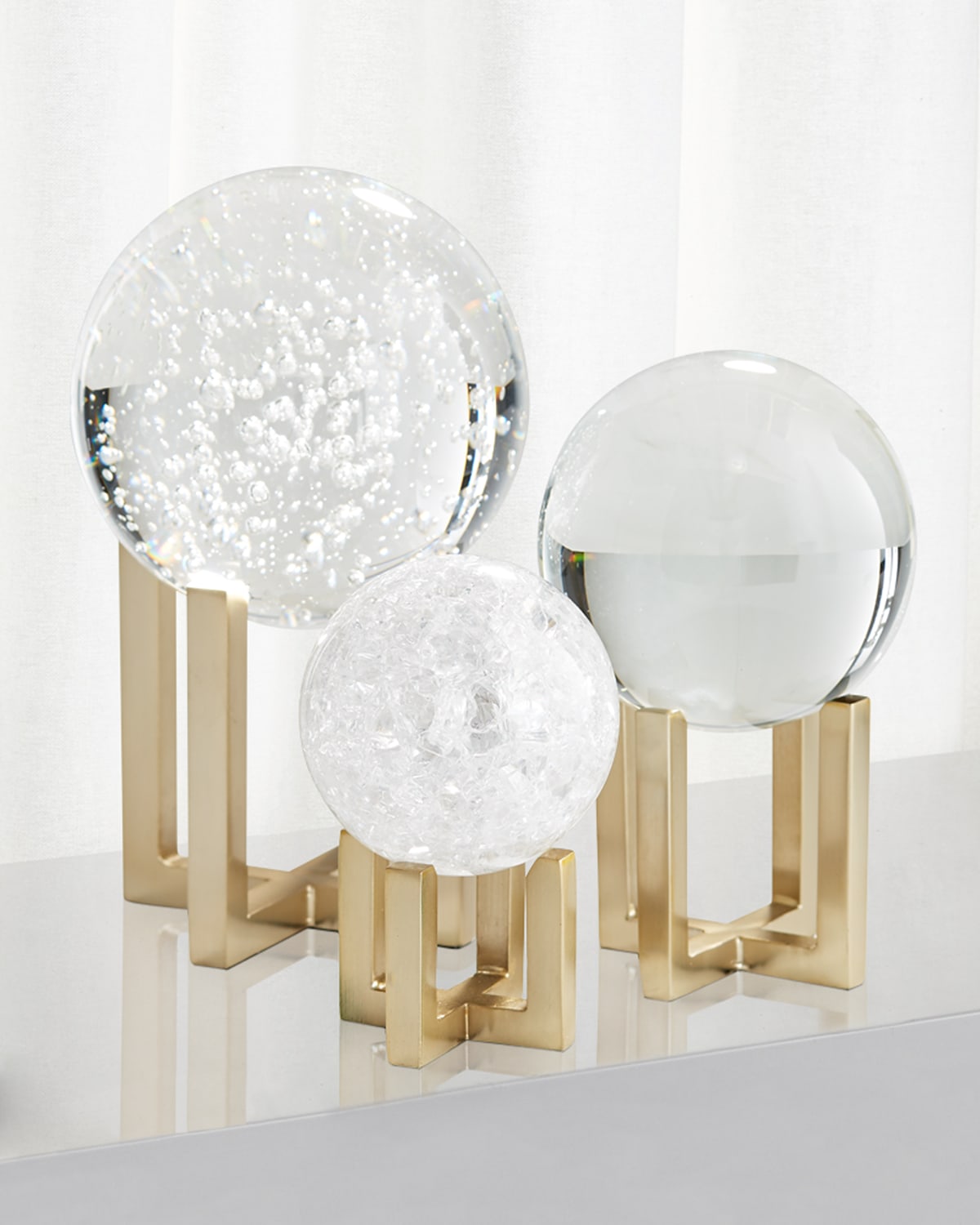 Arteriors Macarthur Sculptures, Set Of 3 In Clear