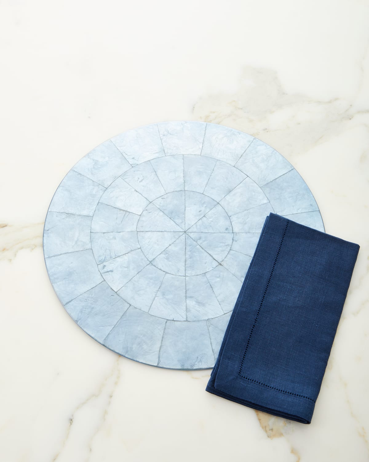 Shop Kim Seybert Round Capiz Shell Placemat In Blue