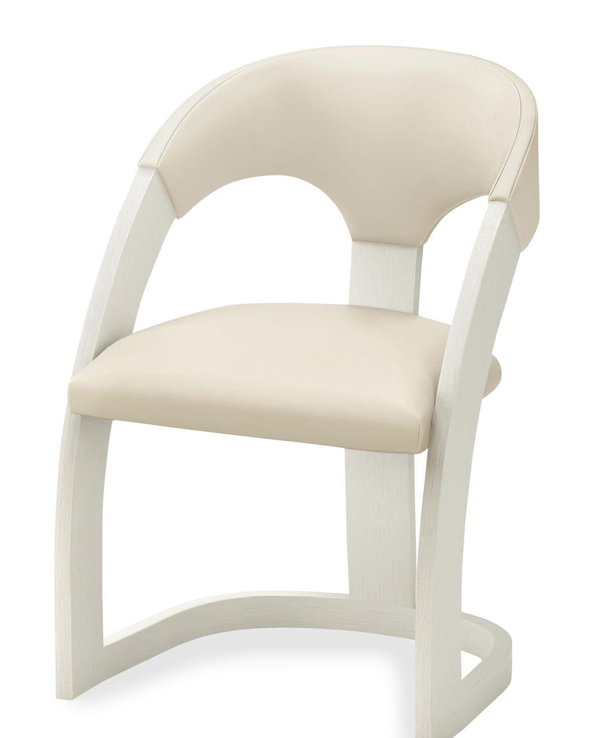 Delia Antique White/Milk Leather Chair