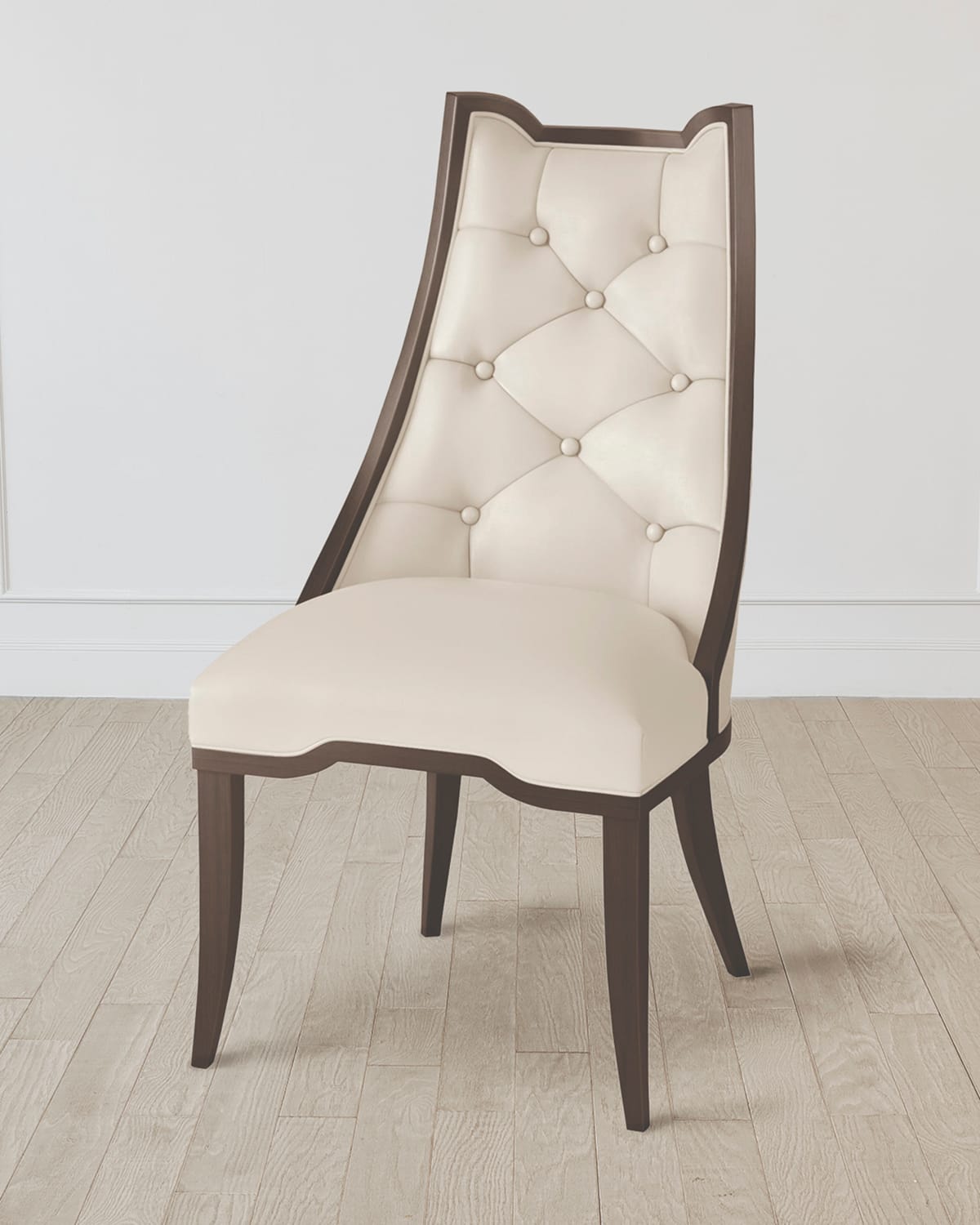 William D Scott Logan Walnut/milk Leather Dining Chair In Walnut