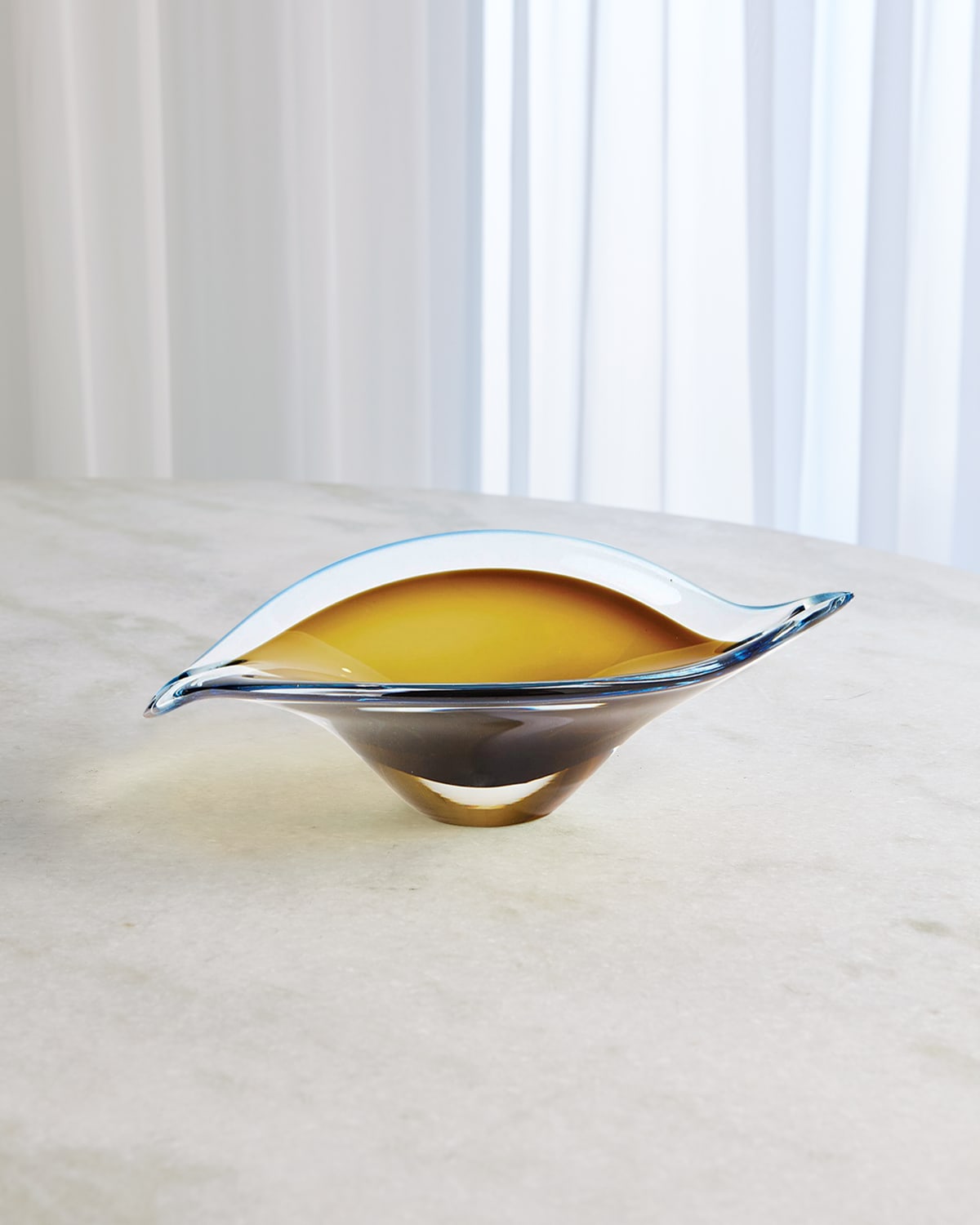 Shop William D Scott Bent Leaf Bowl - Small In Blue/amber