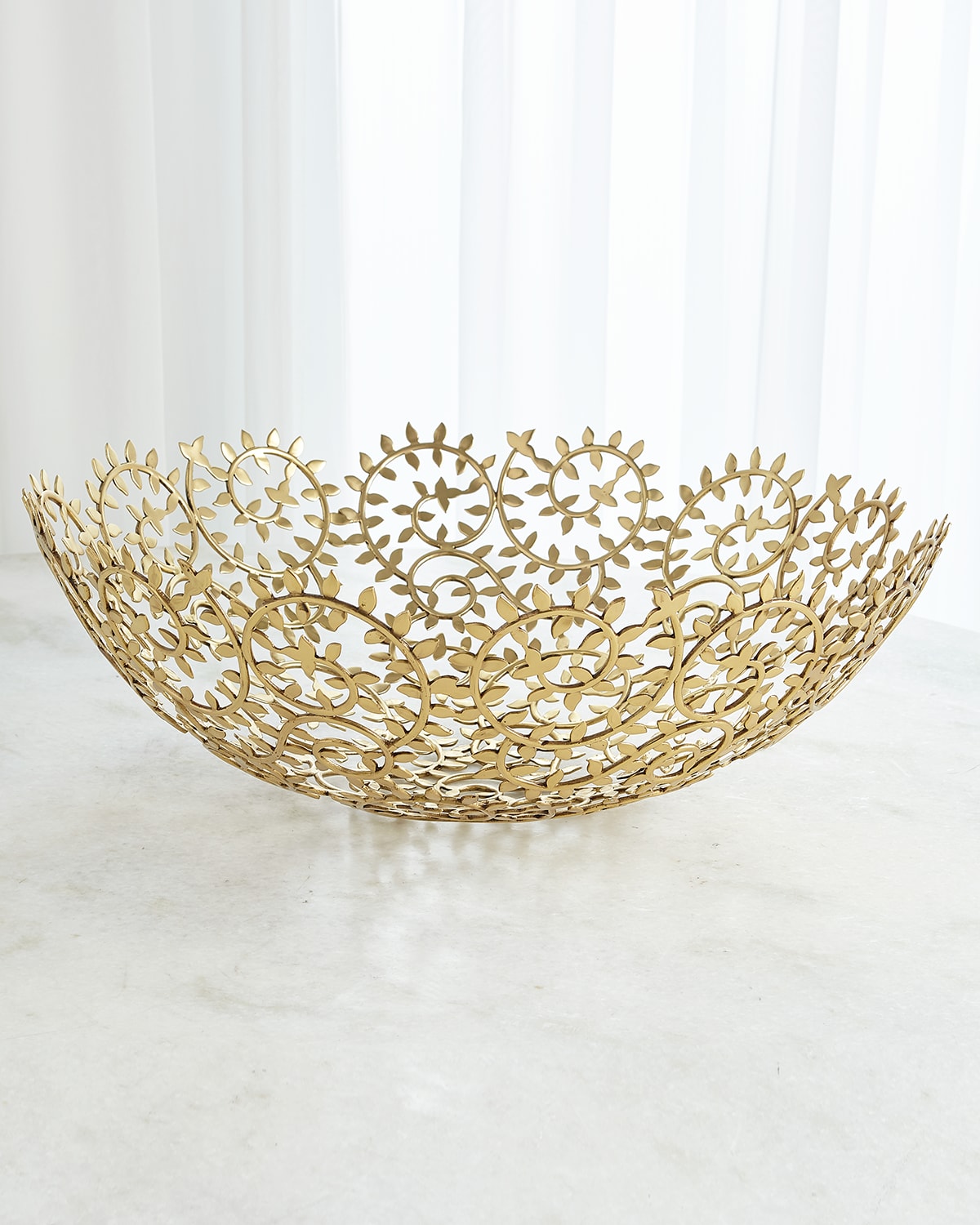 Shop William D Scott Leafy Bowl - Large In Brass