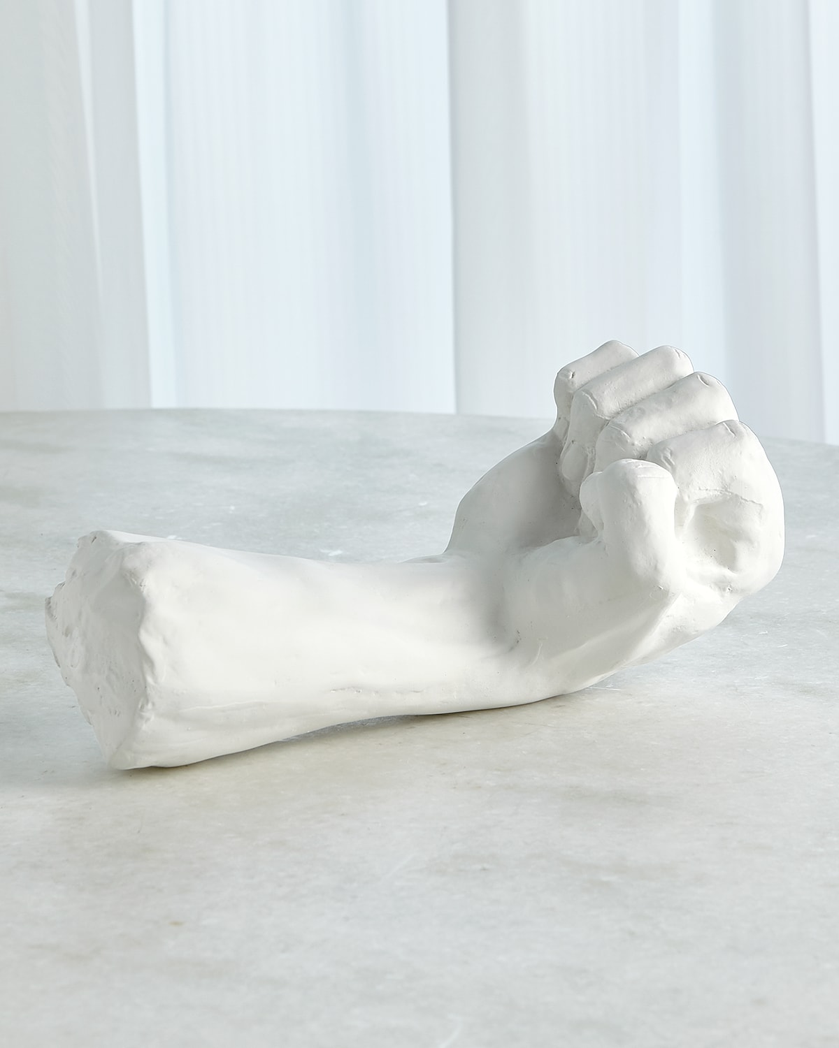 William D Scott Hand Closed Sculpture In Matte White