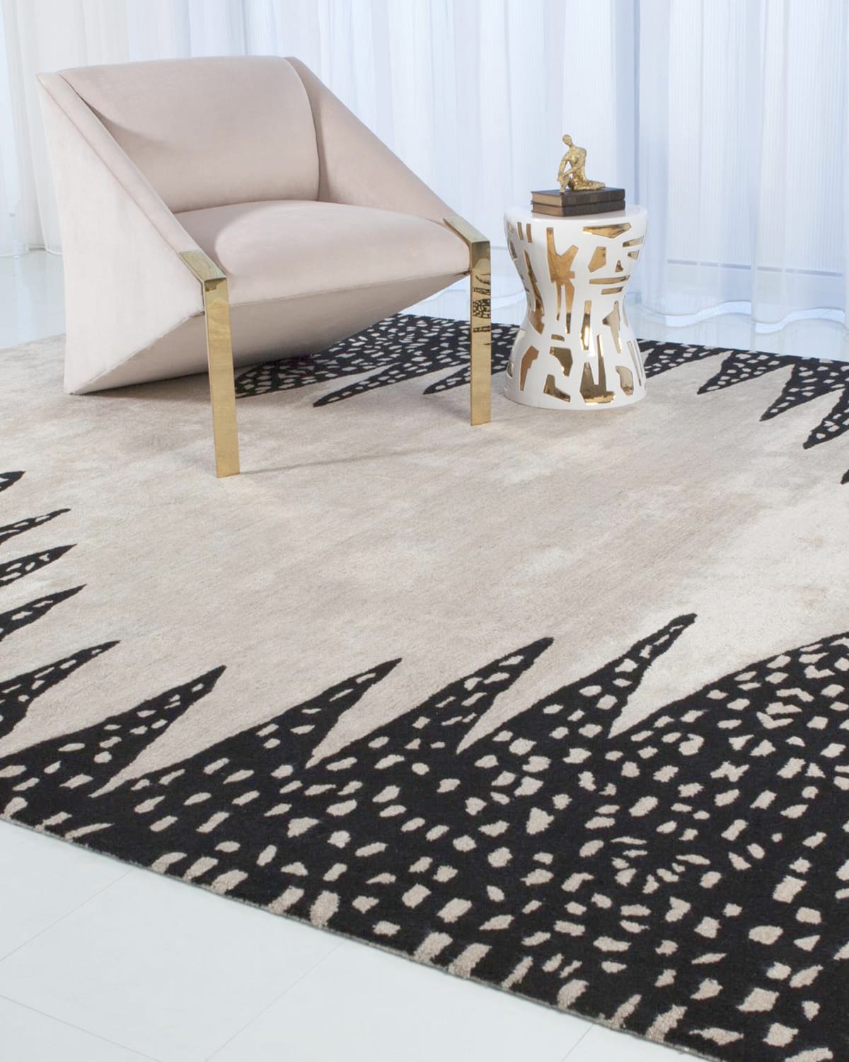 Shop William D Scott Tristan Rug, 9' X 12' In Beige/black