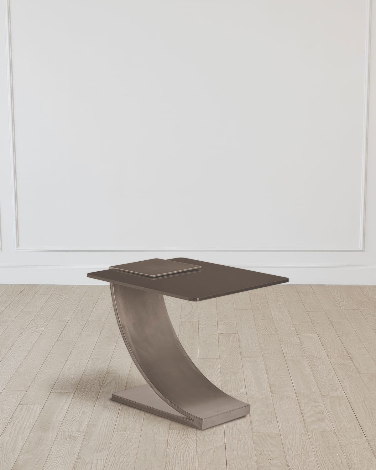 WILLIAM D SCOTT SIDE TABLE WITH SMOKE GLASS TOP