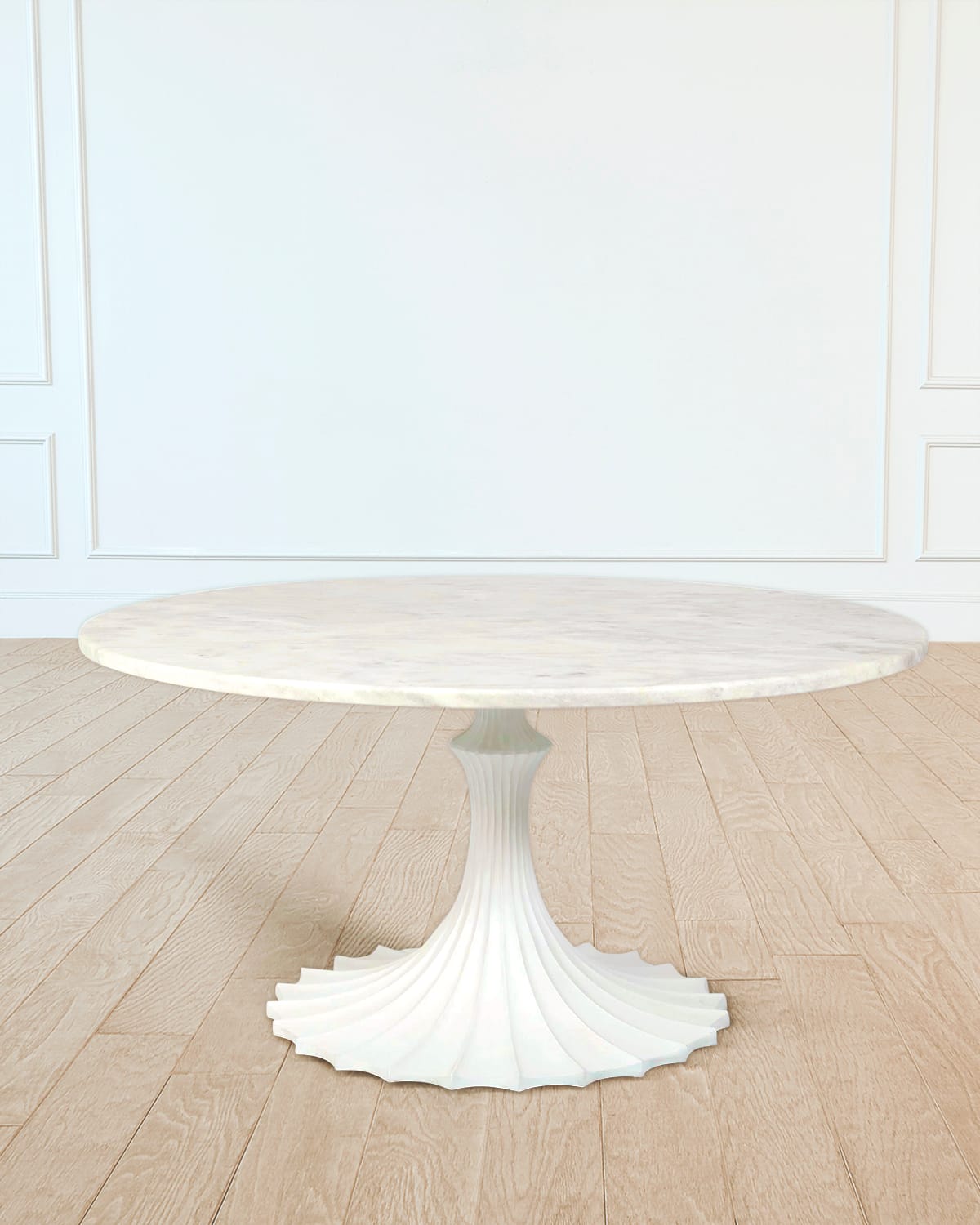 Emporium Home For William D Scott 60" Marble Top Dining Table In White