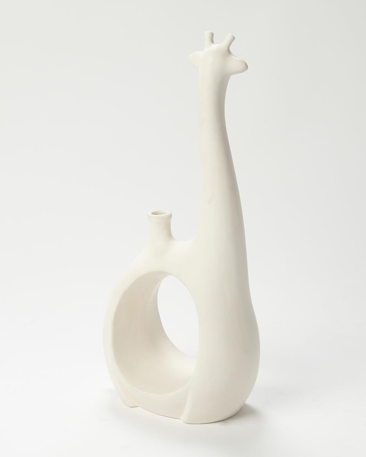 William D Scott Giraffe Vase In Matte White