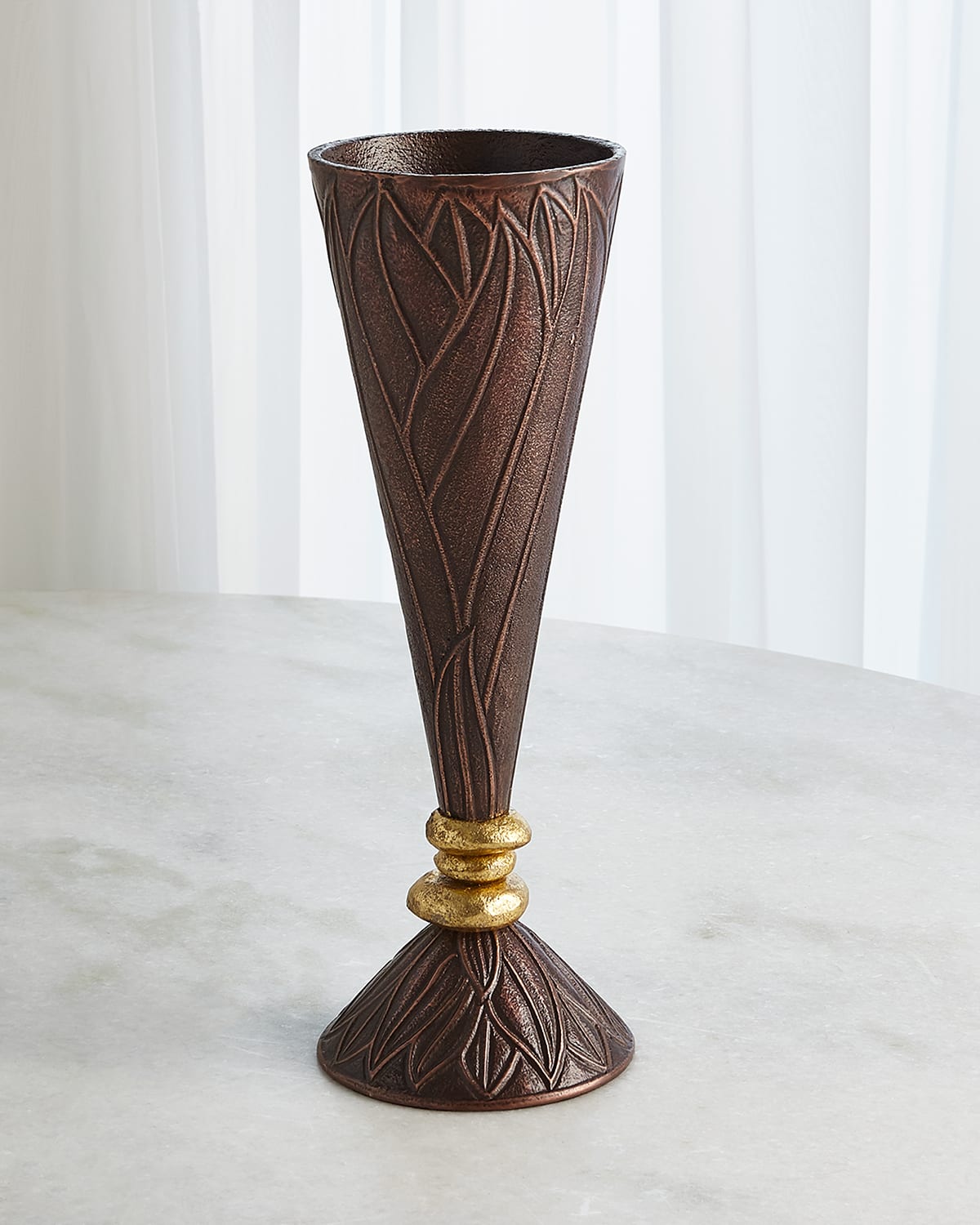 Shop William D Scott Leaf Vase - Small In Bronze
