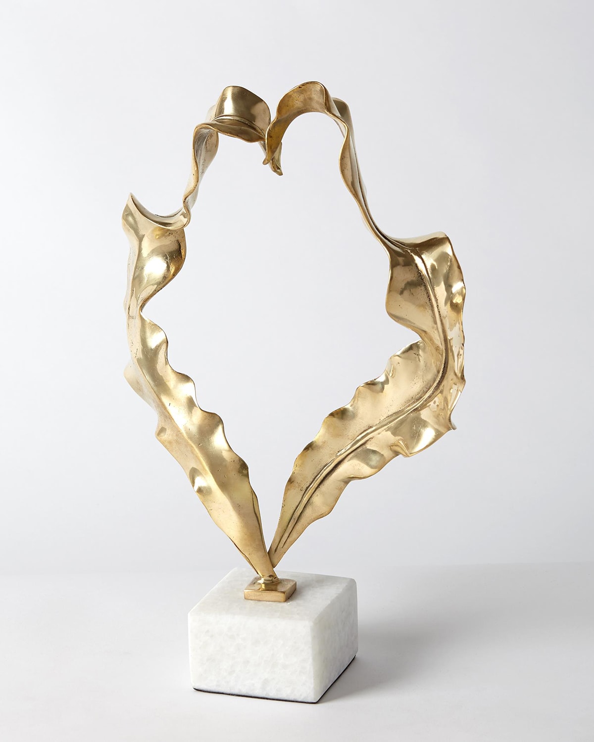 William D Scott Large Brass Leaf Sculpture In Brass