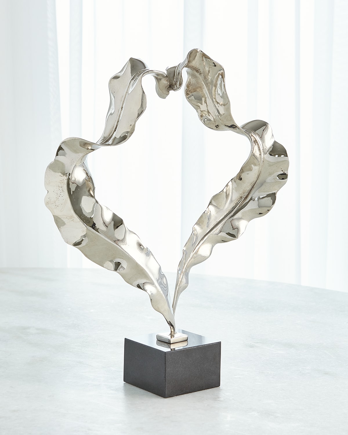William D Scott Large Nickel Leaf Sculpture In Nickel