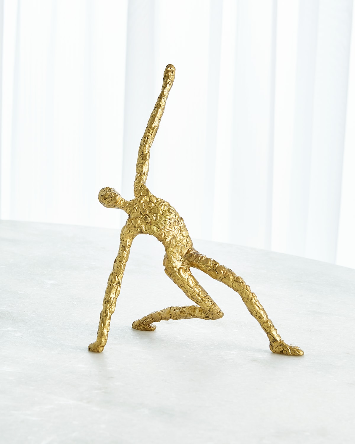 William D Scott Figural Male Dancer Yoga In Gold