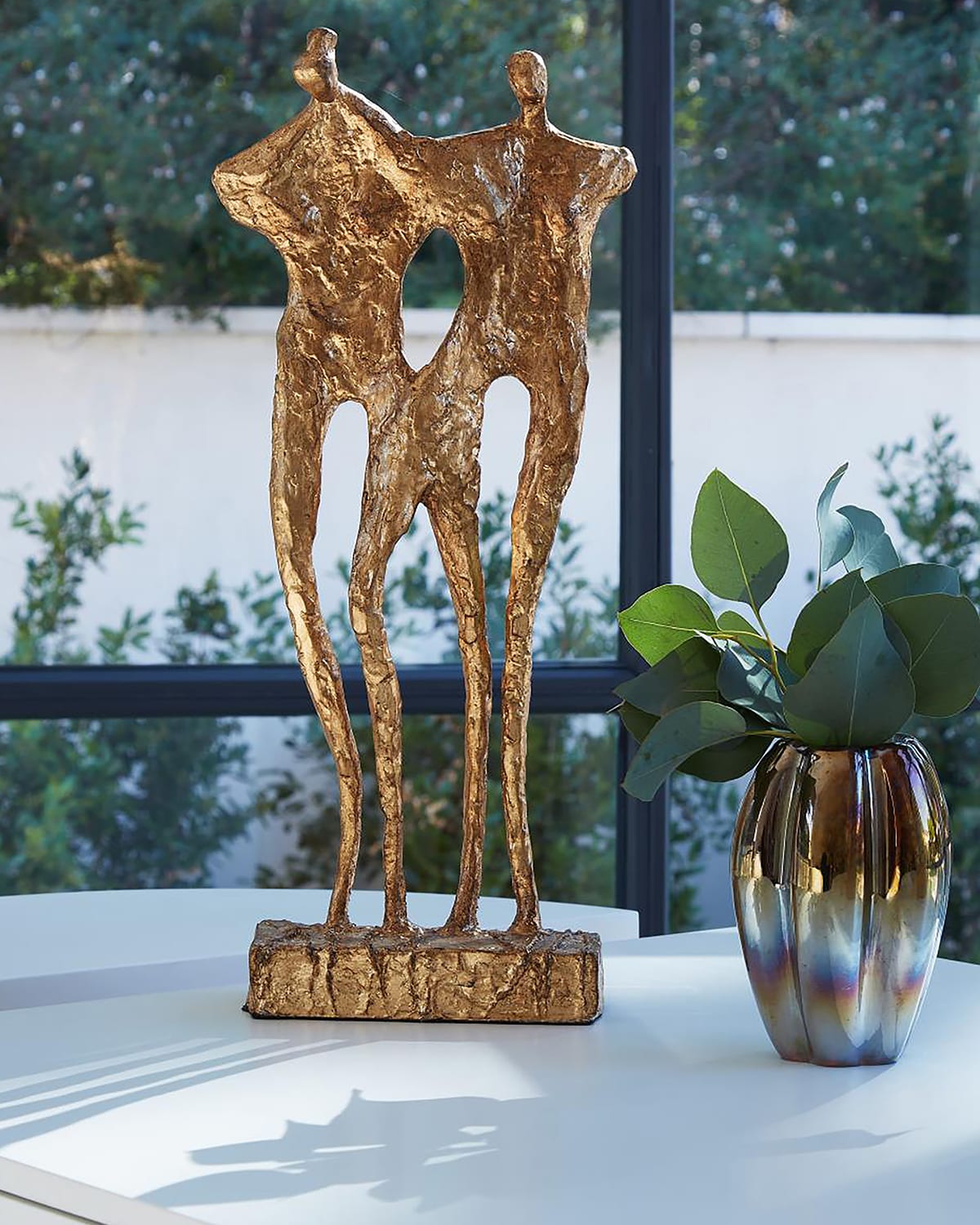 Shop William D Scott Couple Sculpture In Gold Leaf