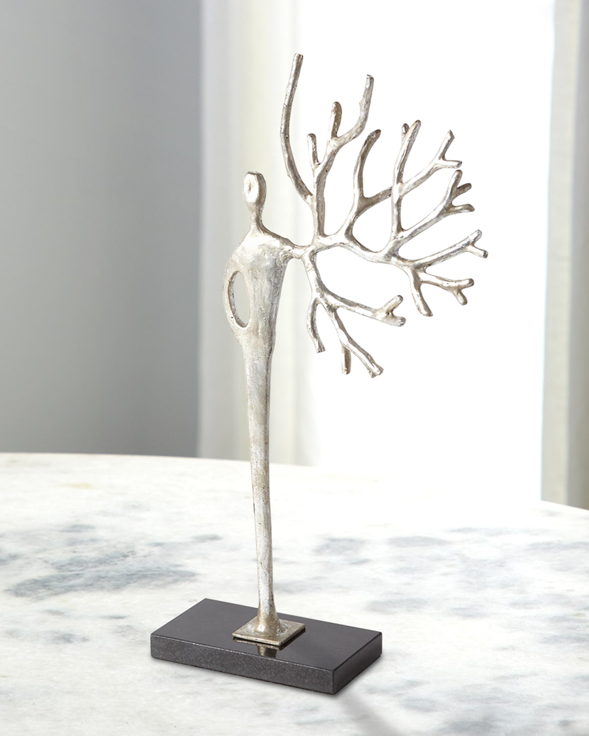 William D Scott Branch Woman Sculpture In Silver Leaf
