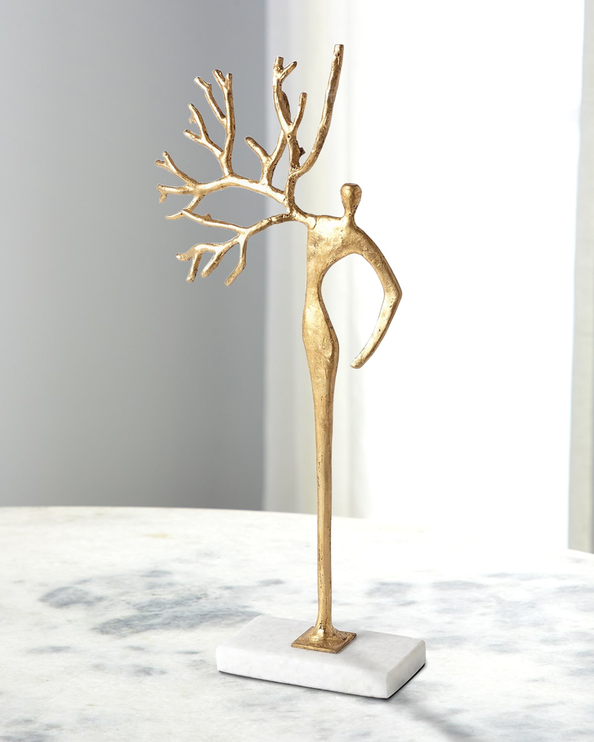 William D Scott Branch Man Sculpture In Gold Leaf