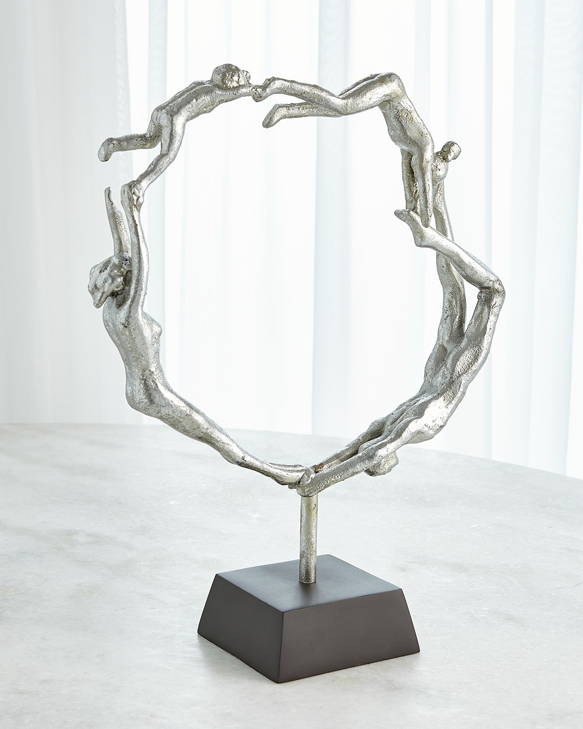 Shop William D Scott Family Sculpture In Silver Leaf