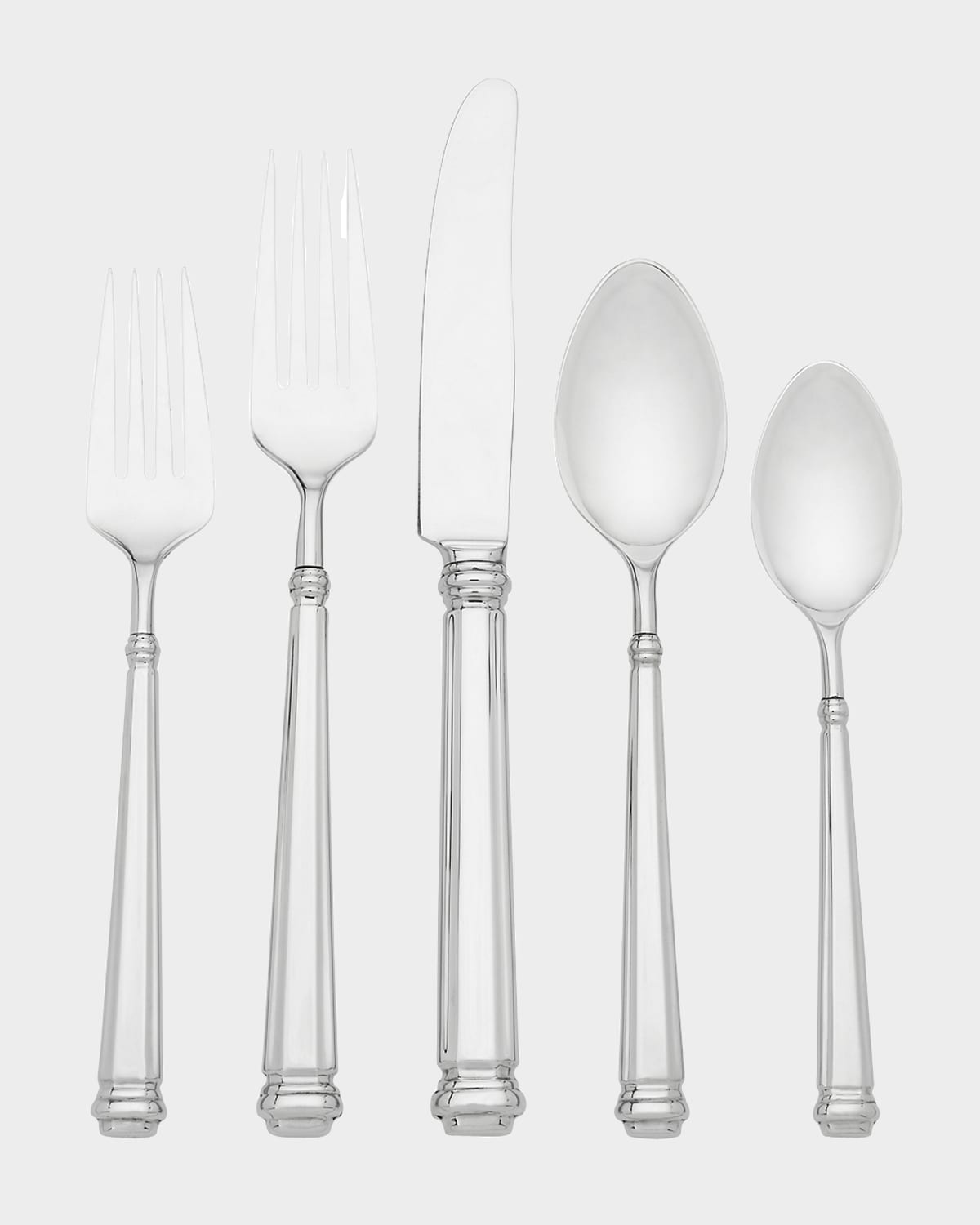 Shop Kate Spade Abington Square 5-piece Flatware Set In Silver