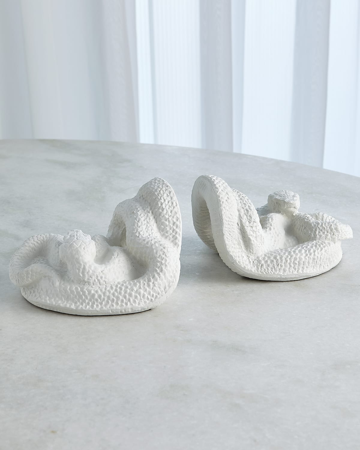 Shop William D Scott Snake Bookends In Matte White