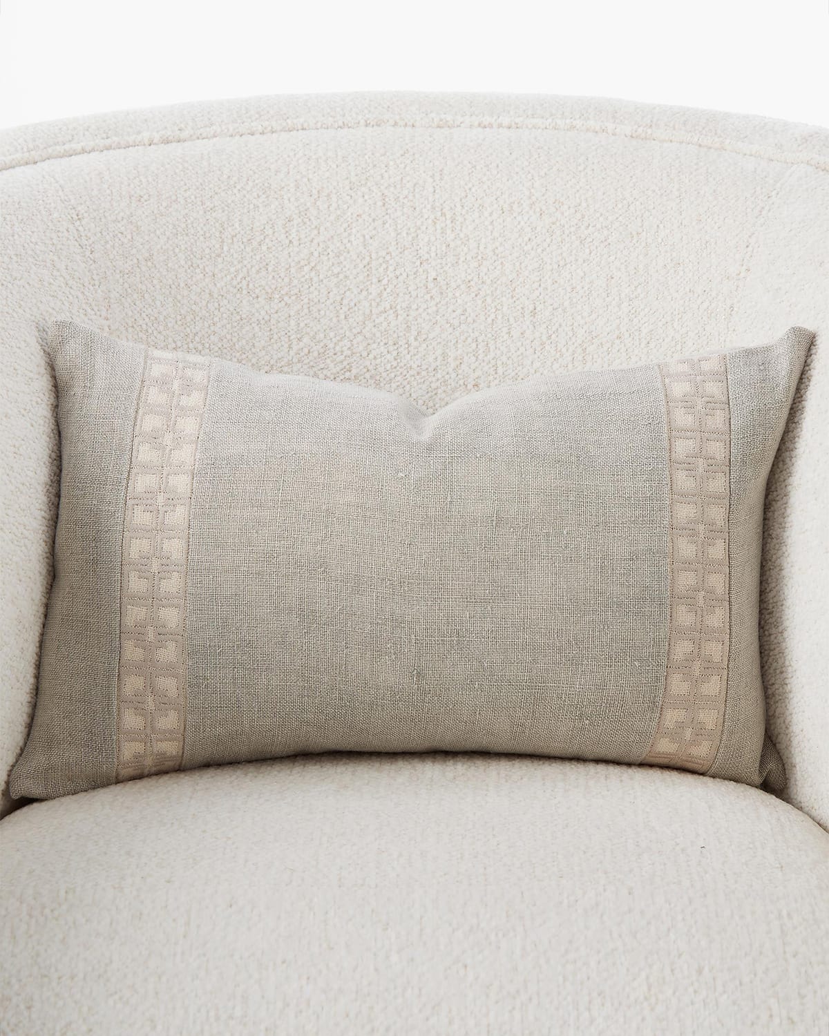 William D. Scott For Global Views Icon Lumbar Pillow, 19" X 12" In Gray
