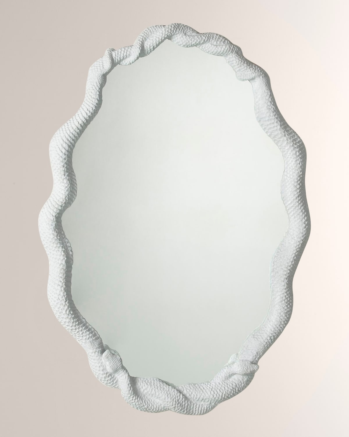 William D Scott Entwined Snake Mirror In White
