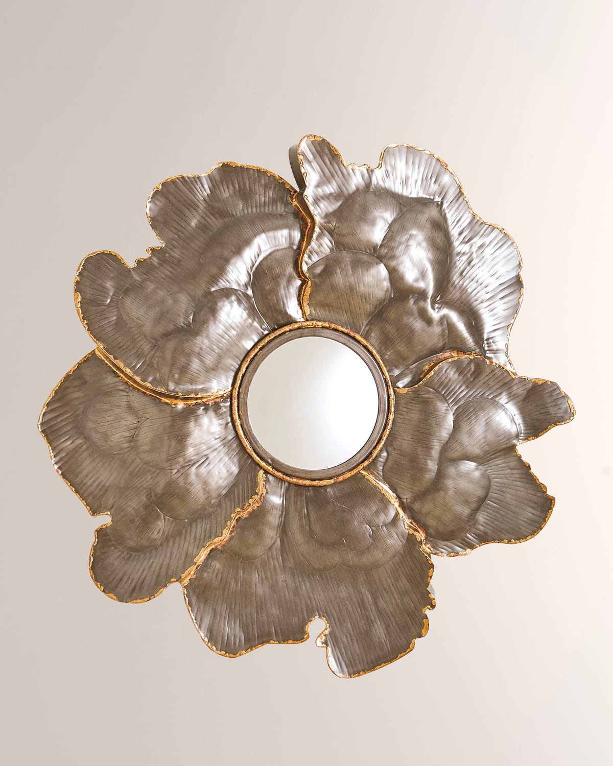 Shop William D Scott Flower Wall Mirror - Small In Light Gunmetal