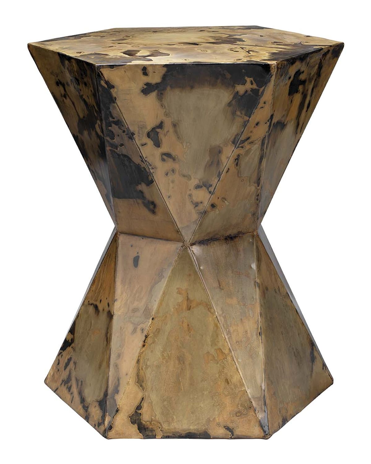 Jamie Young Small Crown Metallic Side Table In Acid Washed Metal