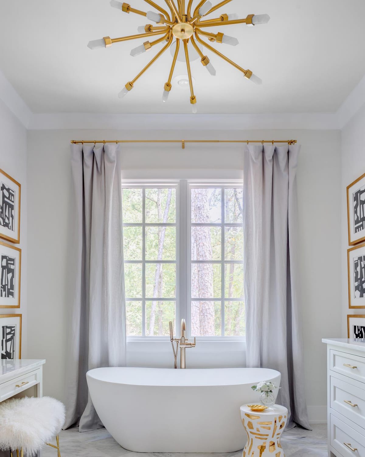 Emporium Home For William D Scott Quartz Burst Chandelier In Satin Brass
