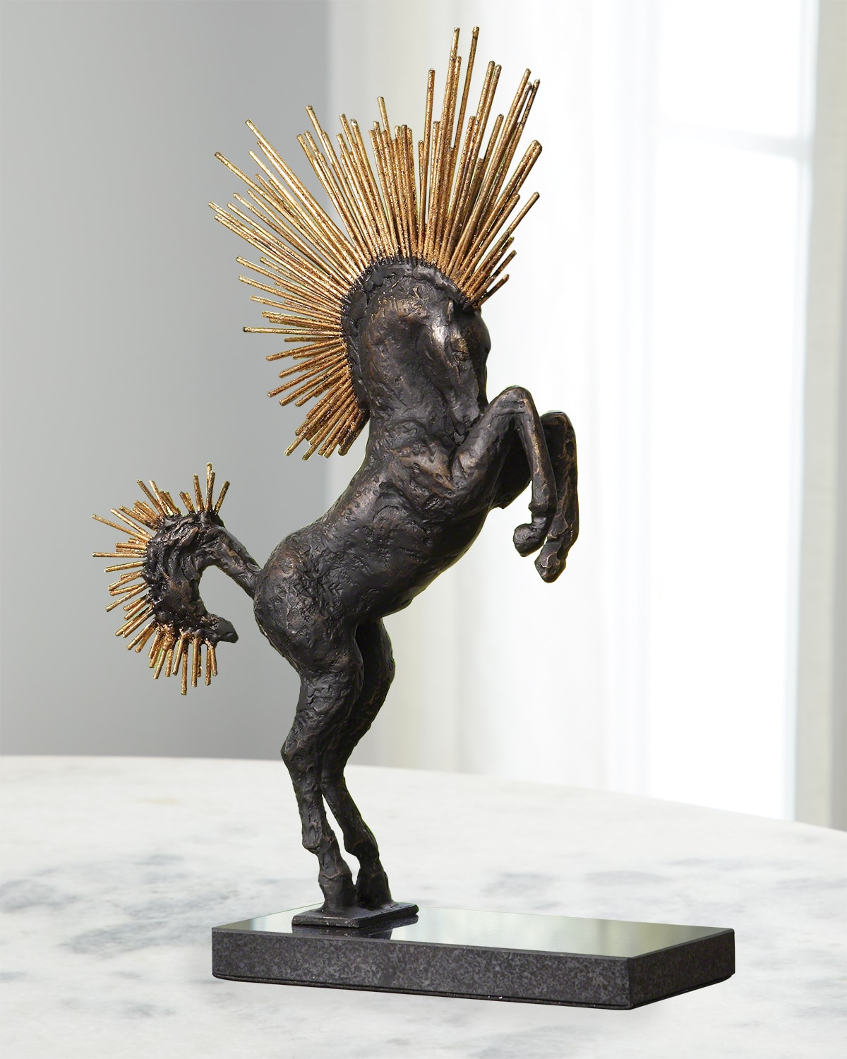 Shop Global Views Mohawk Stallion Sculpture In Bronze