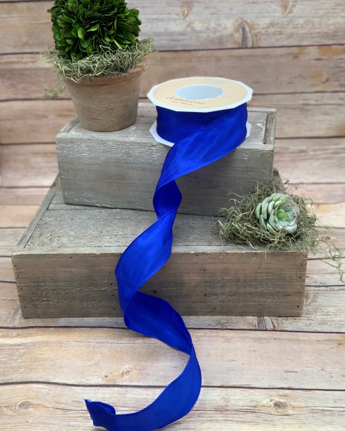 Shop D. Stevens French Wired Ribbon, 1.5" X 27 Yards In Royal Blue