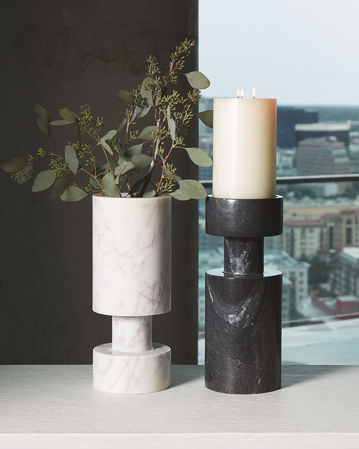 Luc Black Marble Vase