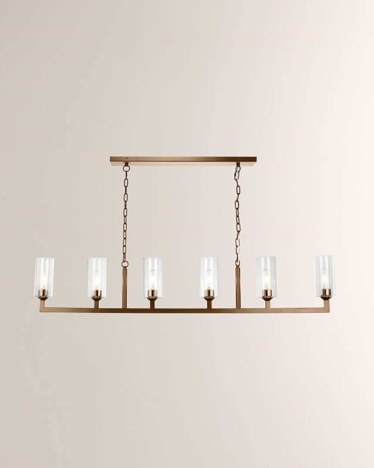 Shop Jamie Young Linear 8-light Chandelier In Antique Brass