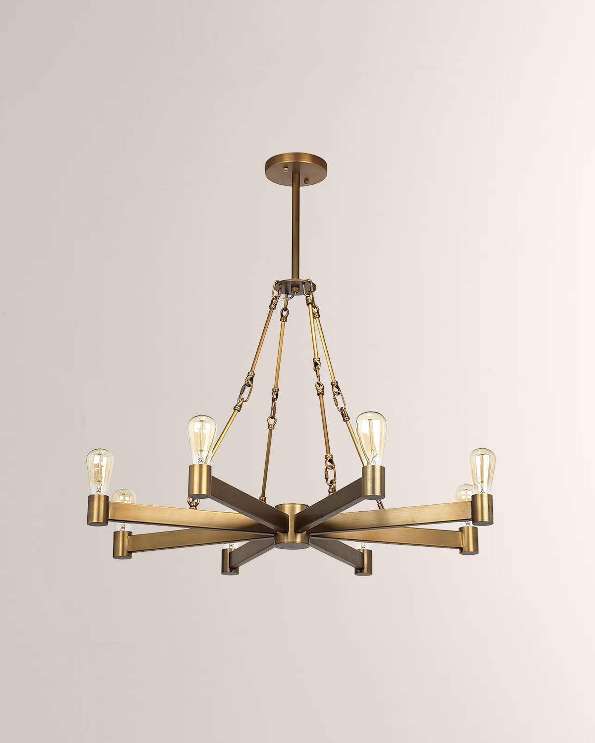 Shop Jamie Young Manchester 8-light Chandelier In Antique Brass