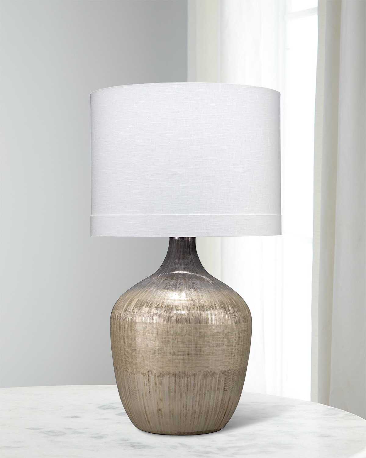 Shop Jamie Young Damsel Table Lamp In Etched Mercury