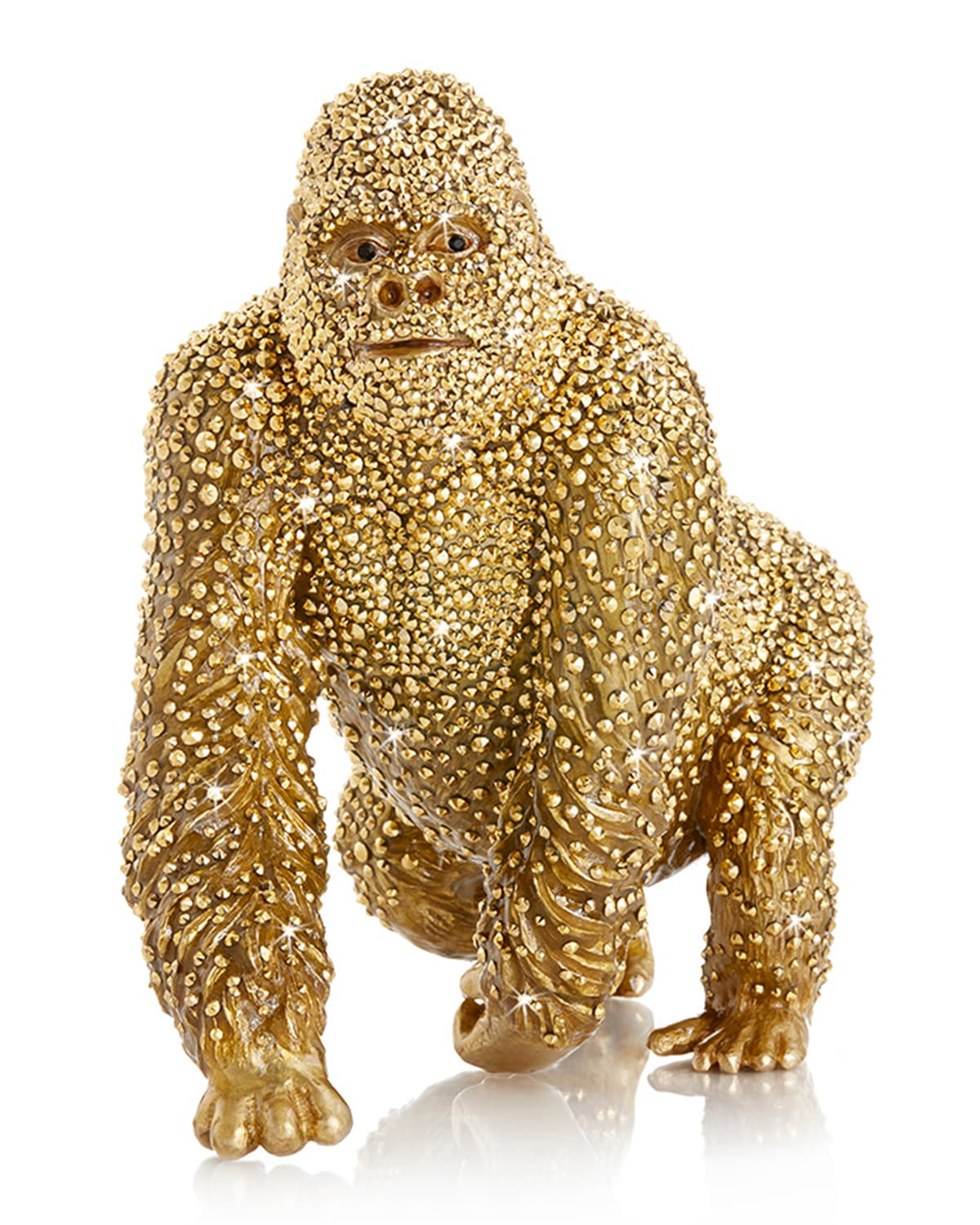 Jay Strongwater 25th Anniversary Pave Gorilla Figurine In Gold