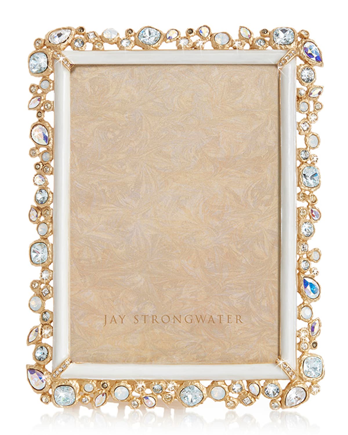 Shop Jay Strongwater Bejeweled Frame, 5" X 7" In Beige