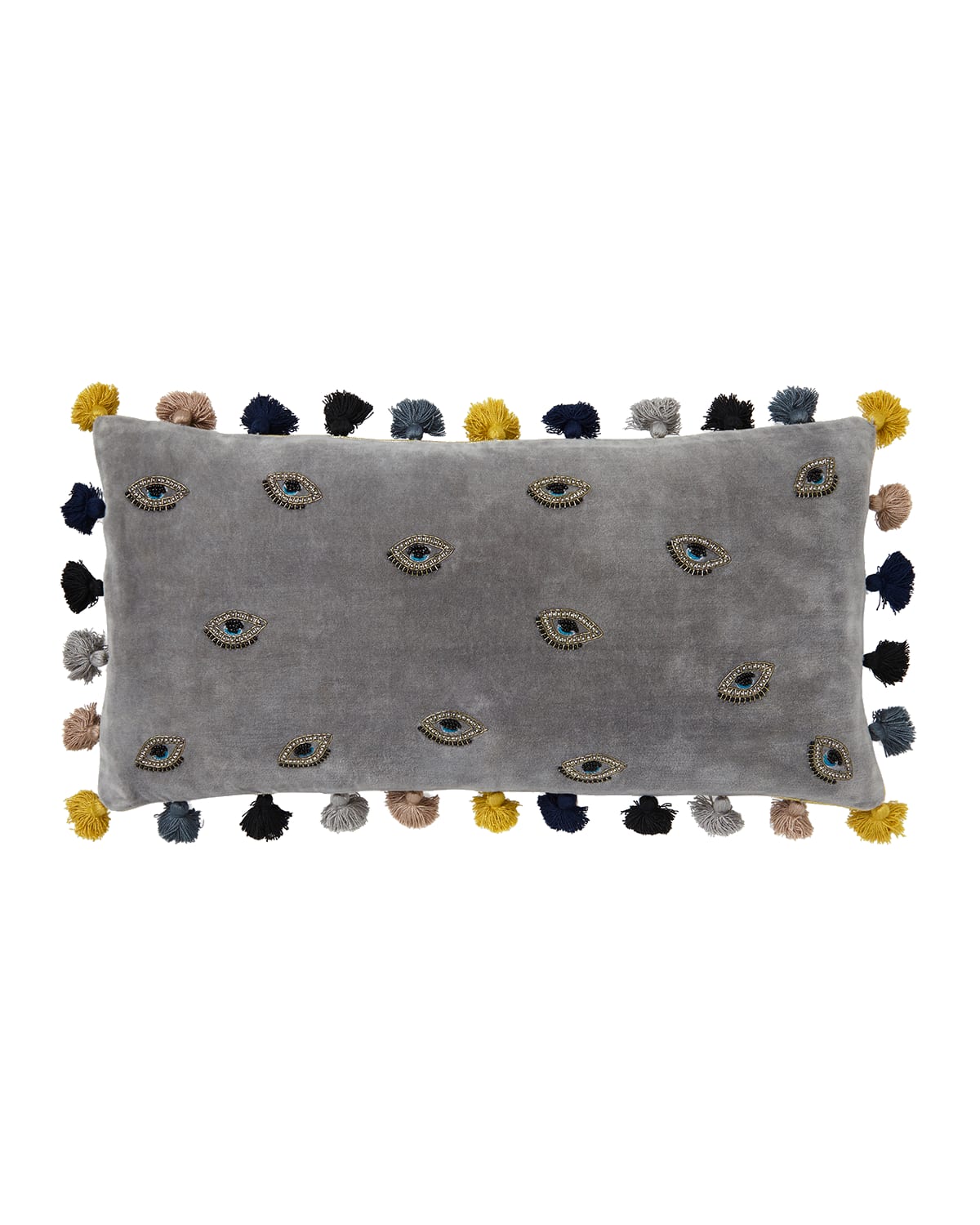 Shop Joanna Buchanan Evil Eye Lumbar Pillow In Dk Grey