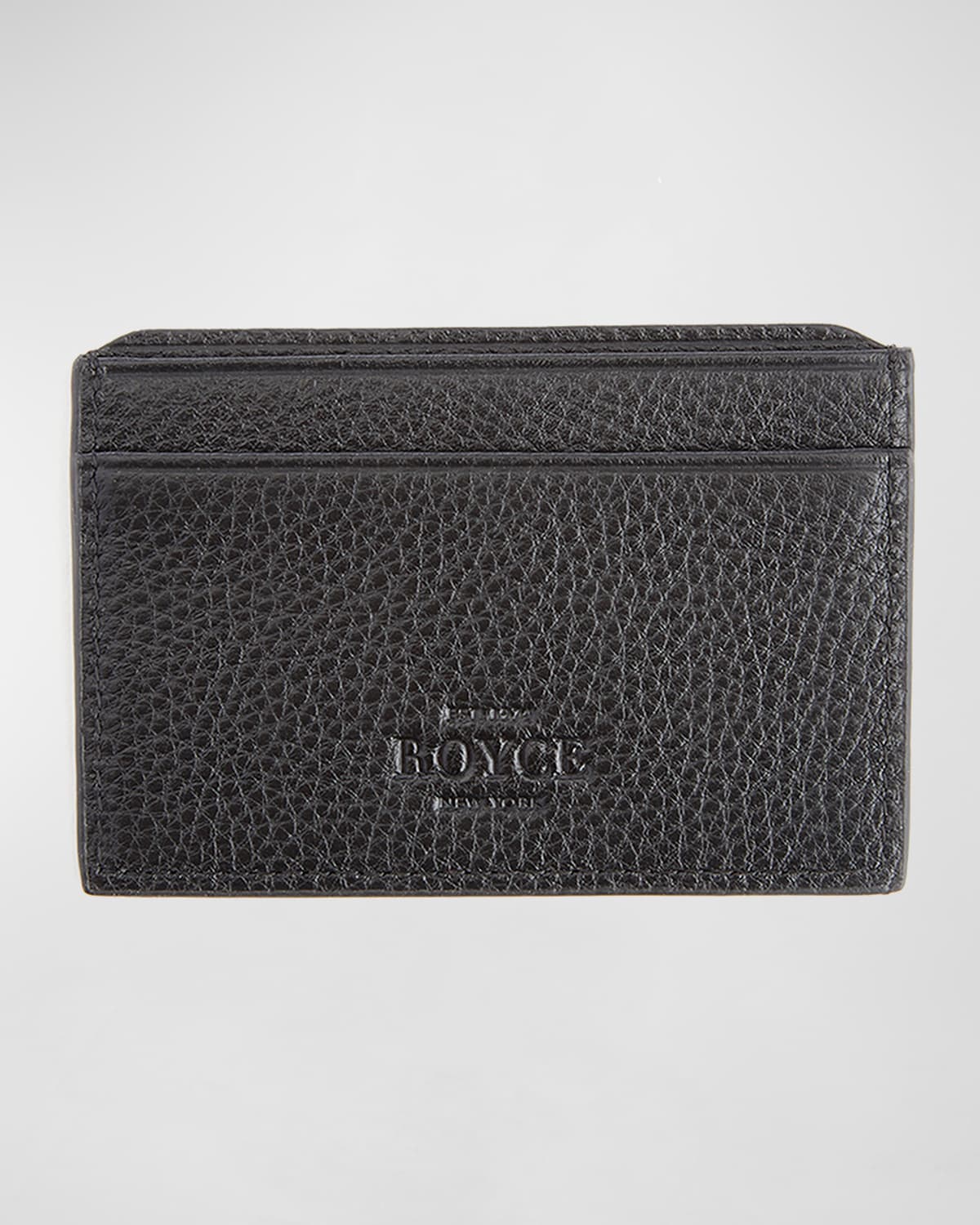 Royce New York Monogrammed Rfid Blocking Leather Card Wallet In Black